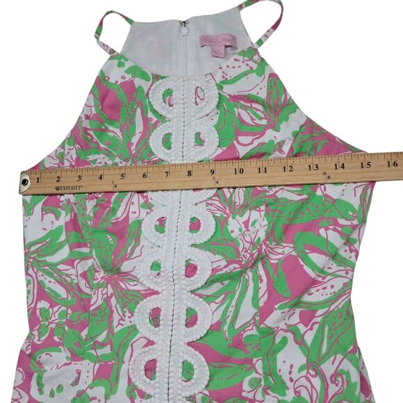 Lilly Pulitzer Tank Top Women's 4 Green Pink Annabelle Forgot My Trunks Vacation - Picture 10 of 10